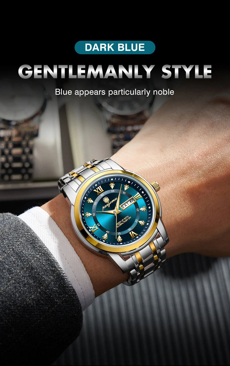 PAAZOMU Classic Casual Quartz Watch Men Women Waterproof Luminous Dial Business Dress Wristwatch Comfortable Watches Male+Box - Sun Studio
