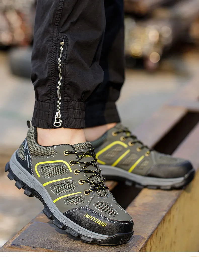 NYWOOH Male Steel Toe Safety Shoes Indestructible Construction Work Shoes Protection Footwear Breathable Hiking Boots For Men - Sun Studio