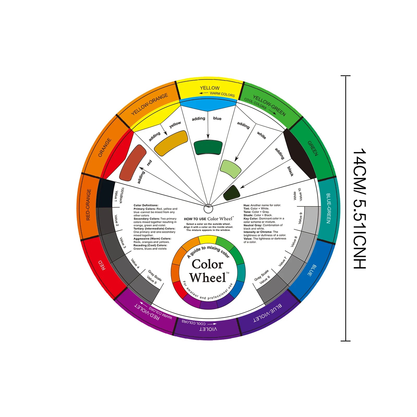 POSEIDON 12 Color English Chromatic Circle Three Tier Design Rotating Color Card For Permanent Makeup Tattoo Supplies - Sun Studio