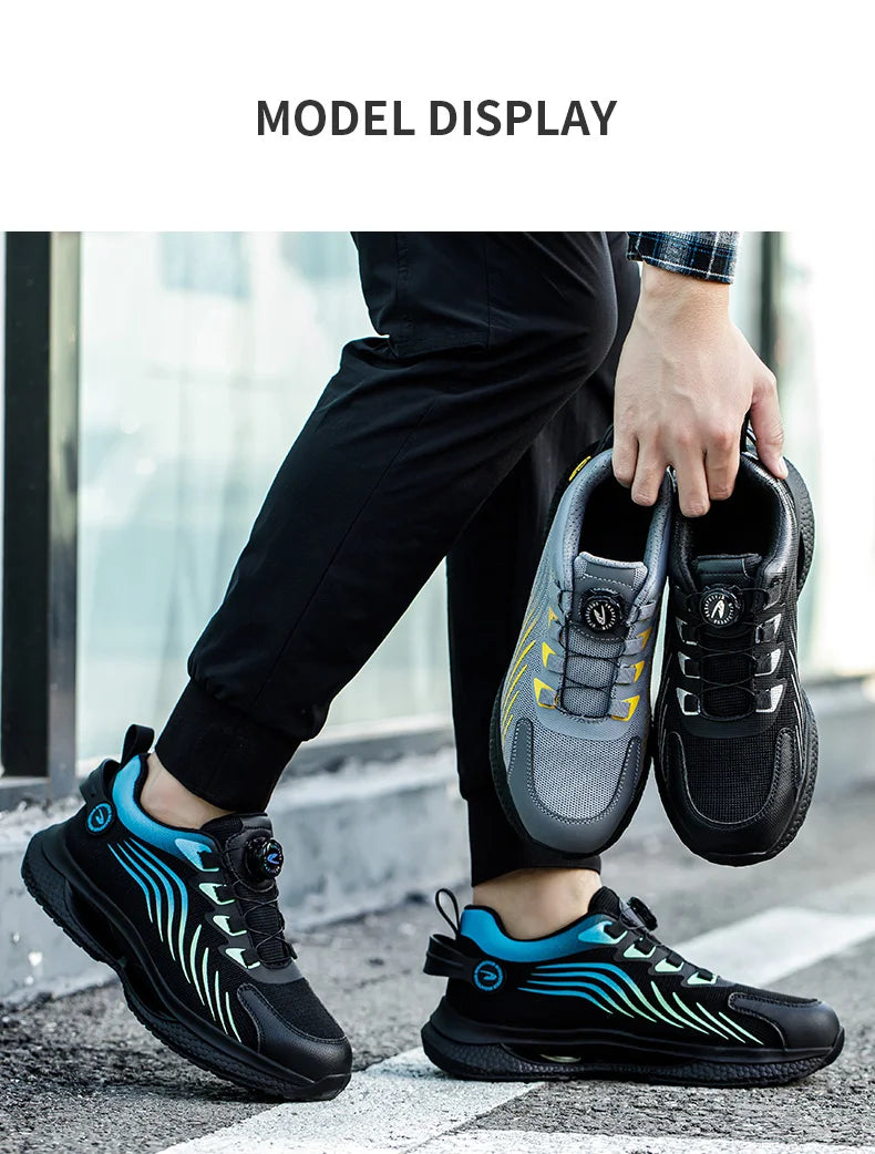 2026 Security Safety Shoes Men Rotating Button Work Sneakers Indestructible Shoes Puncture-Proof-men Sport Shoes Steel Toe Boots - Sun Studio