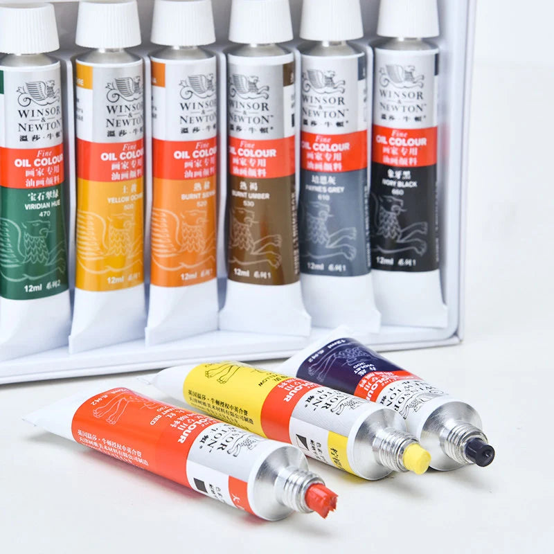 Winsor & Newton 12/18/24 Colors Professional Color Oil Paints 12ml Tube Painting Pigments With Brush And Palette Art Supplies - Sun Studio