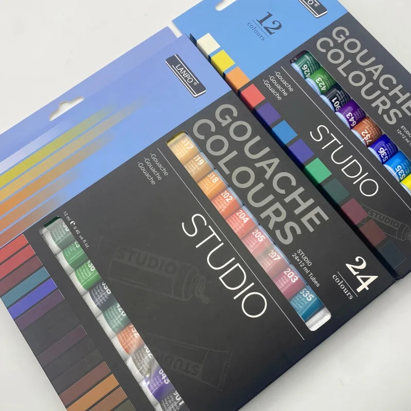 12 color /24 color Gouache Paint Set Box Art Gouache Paint Beginners paint Graffiti paint - Sun Studio