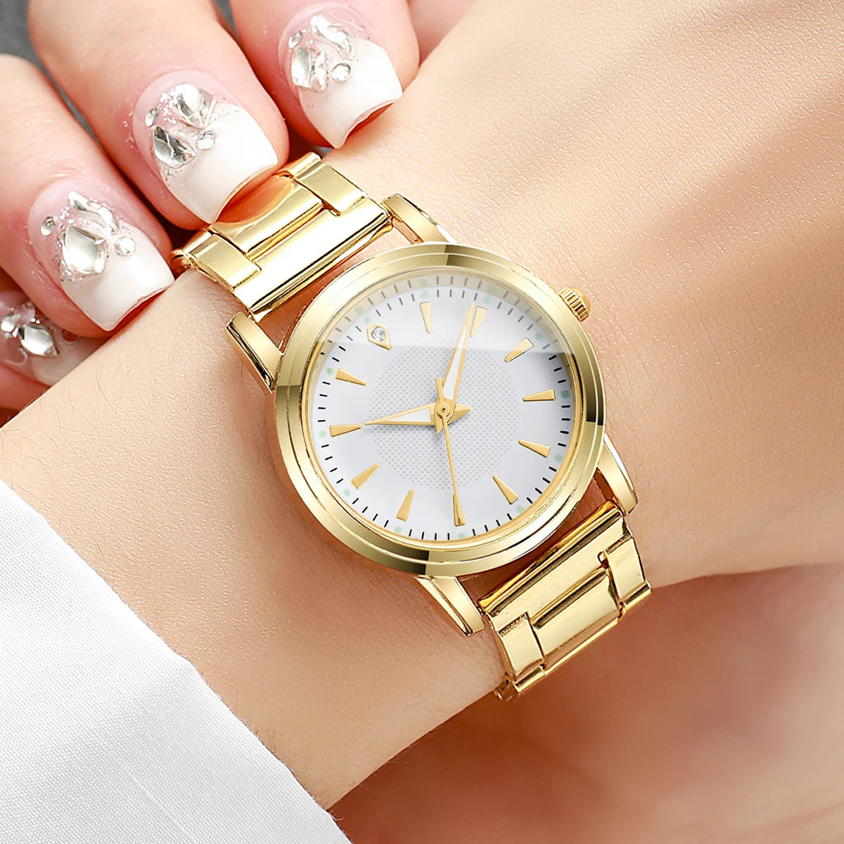 2PCS Couple's Watches Men Business Watch Fashion Analog Women Quartz Watch (Without Box) - Sun Studio