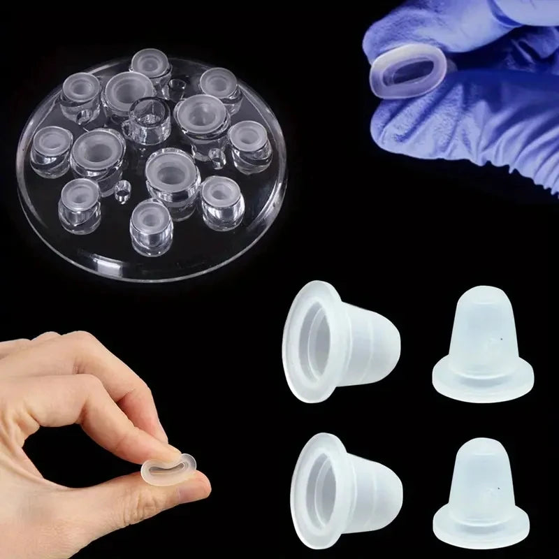 100/300/500Pcs Soft Silicone Microblading Tattoo Ink Cup Cap Pigment Holder Container S/L for Permanent Makeup Tattoo Accessorie - Sun Studio