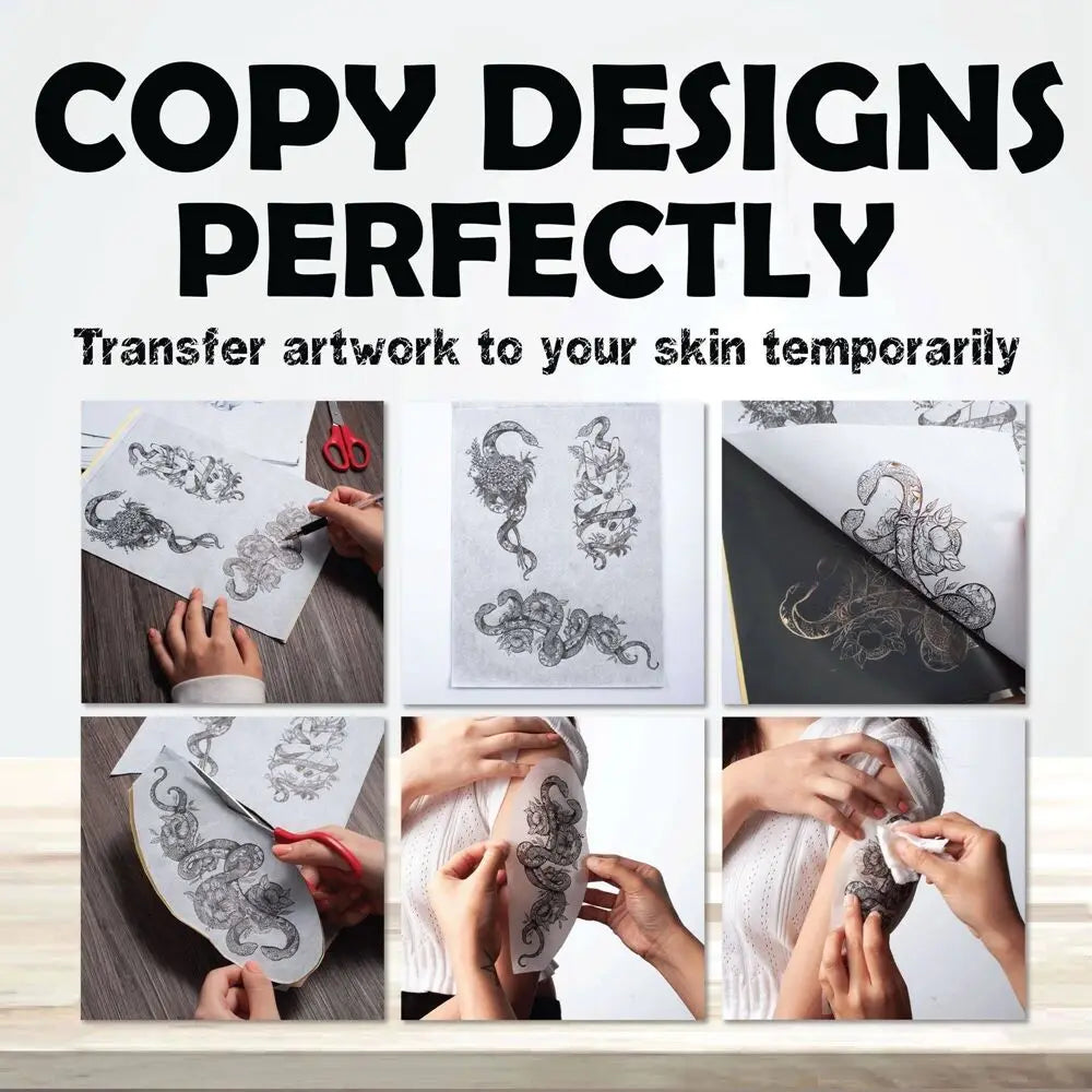 100/50/5pcs Tattoo Transfer Paper A4 Tattoo Stencil Paper Copy Carbon Thermal Paper Transfer Machine Printer Tattoo Accessories - Sun Studio