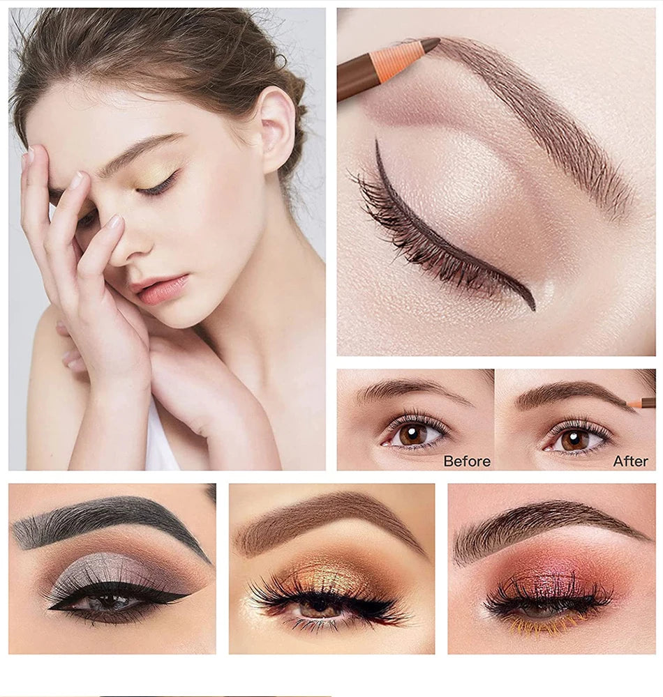 Eyebrow Pencil Microblading Supplies Set Waterproof Eyebrow Tattoo Tint Enhancers With Sharpener Brow 10Pcs Brow Trimmer Blade - Sun Studio
