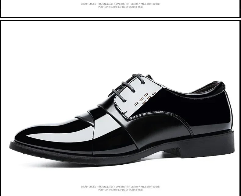 Business Men Dress Shoes Luxury Mens Dress Shoes Patent Leather Oxford for Men Oxfords Footwear High Quality Leather 2025 - Sun Studio