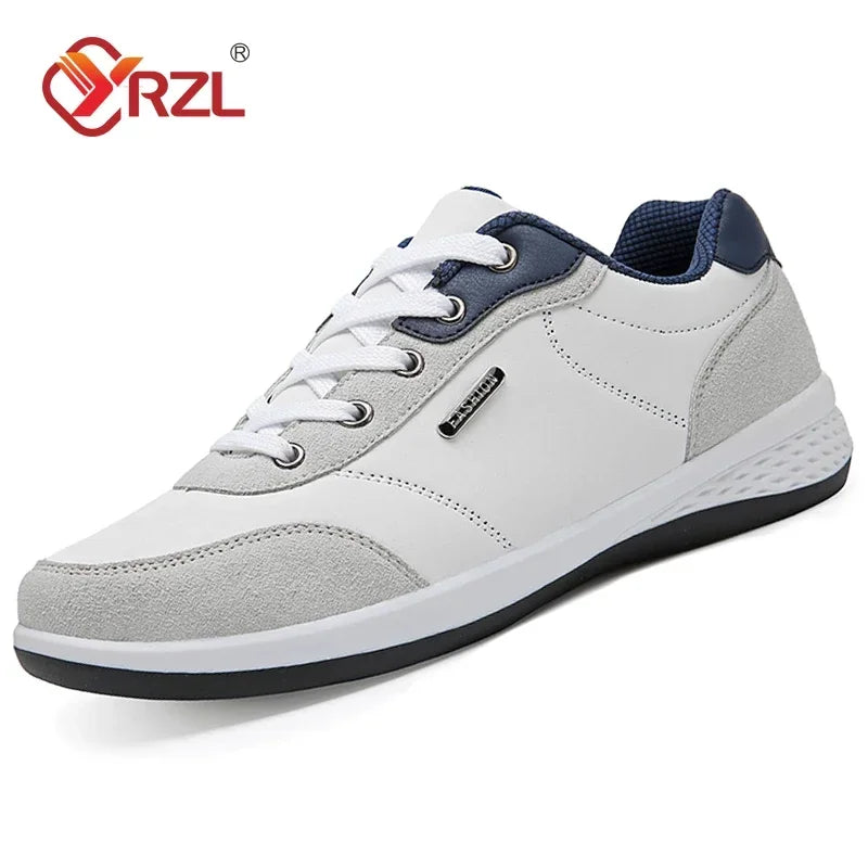 YRZL Men Shoes Spring Autumn Waterproof Walking Sneakers Leisure Male Leather Sports Shoes Non-Slip Footwear Tennis for Men - Sun Studio