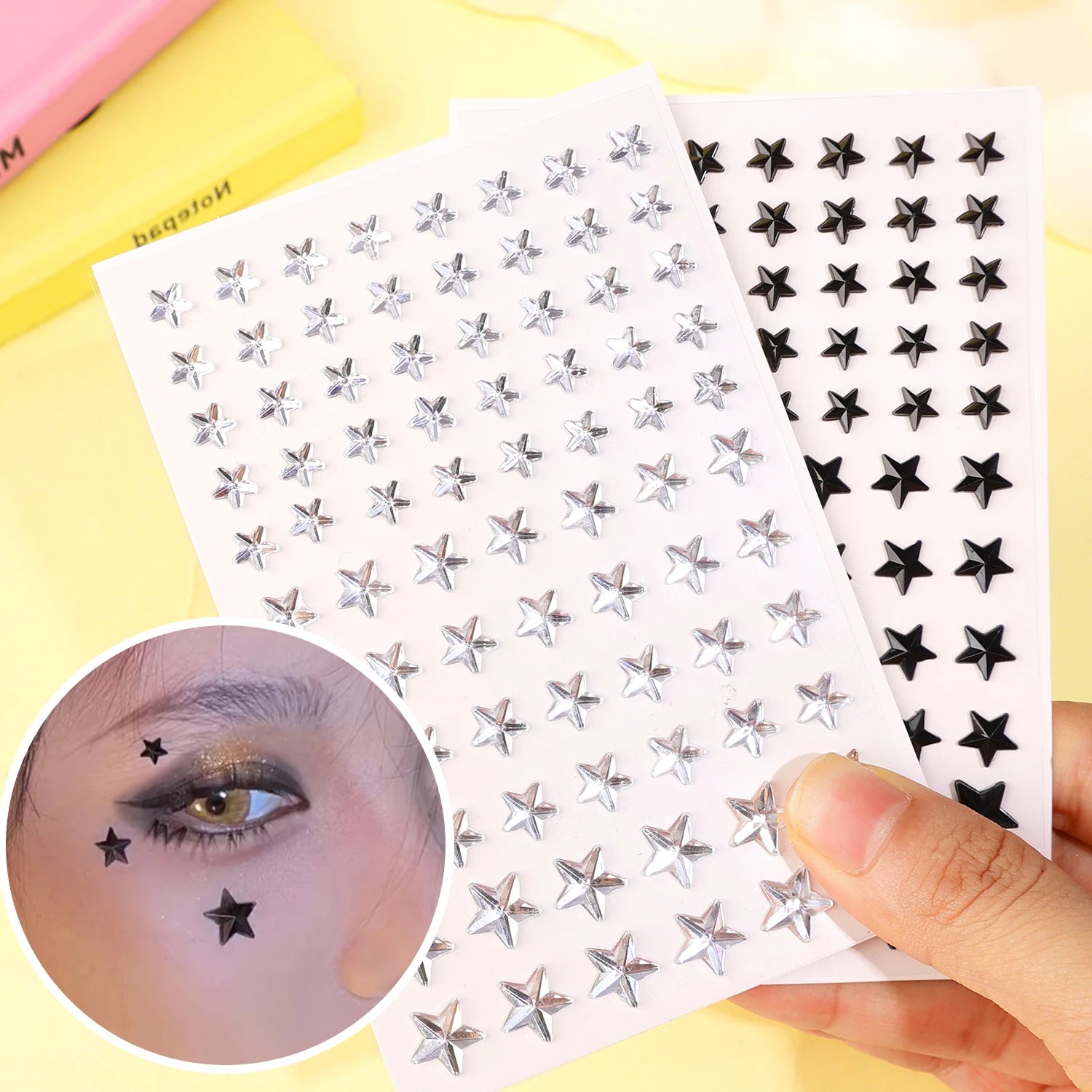 Star Face Makeup Diamond Patch Dazzling Star Festival Modernist Face Stickers Women Girls Colorful Rhinestone Tattoo Eyes Deco - Sun Studio