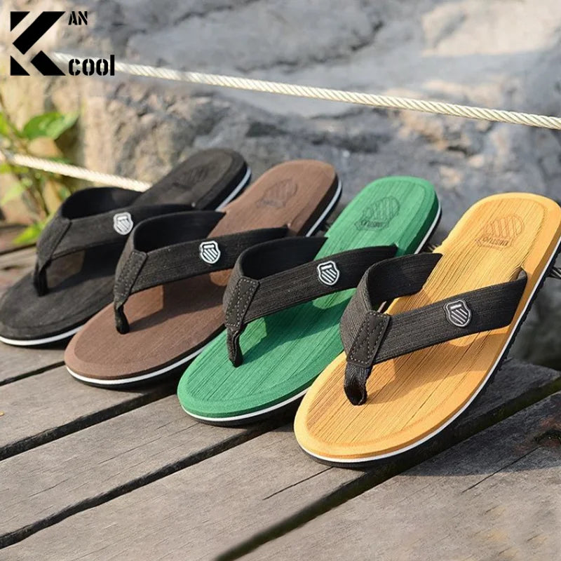 Summer Slippers Men Flip Flops Beach Sandals Non-Slip Casual Flat Shoes 2023 Slippers Indoor House Shoes For Men Outdoor Slides - Sun Studio