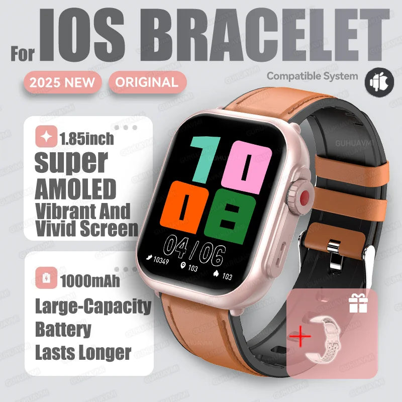 2025 Neue 1000mAh Batterie Smart Uhr Für Männer Frauen Bluetooth Anruf Herzfrequenzmonitor Uhren IP68 Wasserdicht Sport Smartwatches