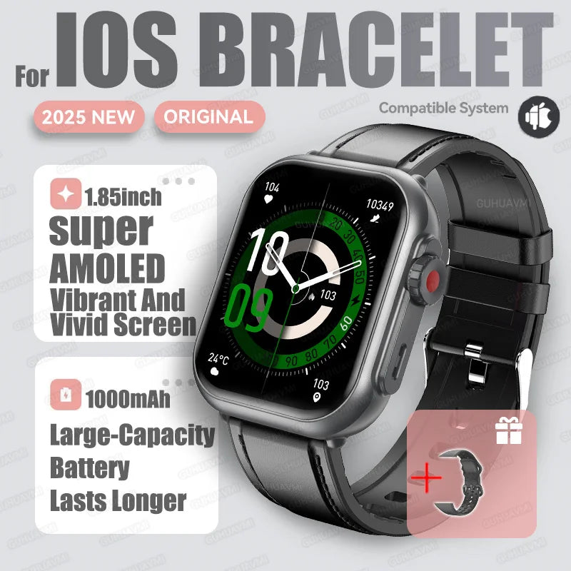 2025 Neue 1000mAh Batterie Smart Uhr Für Männer Frauen Bluetooth Anruf Herzfrequenzmonitor Uhren IP68 Wasserdicht Sport Smartwatches