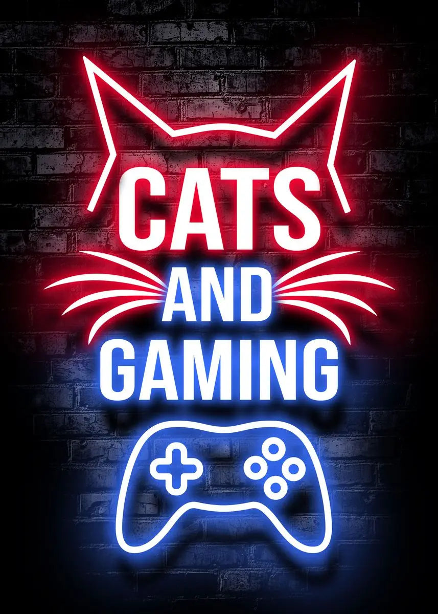 Gaming Gamer Quotes Neon Poster Vintage Gamepad Symbol Quote Canvas Painting Wall Art for Game Room Home Club Decor Mural - Sun Studio