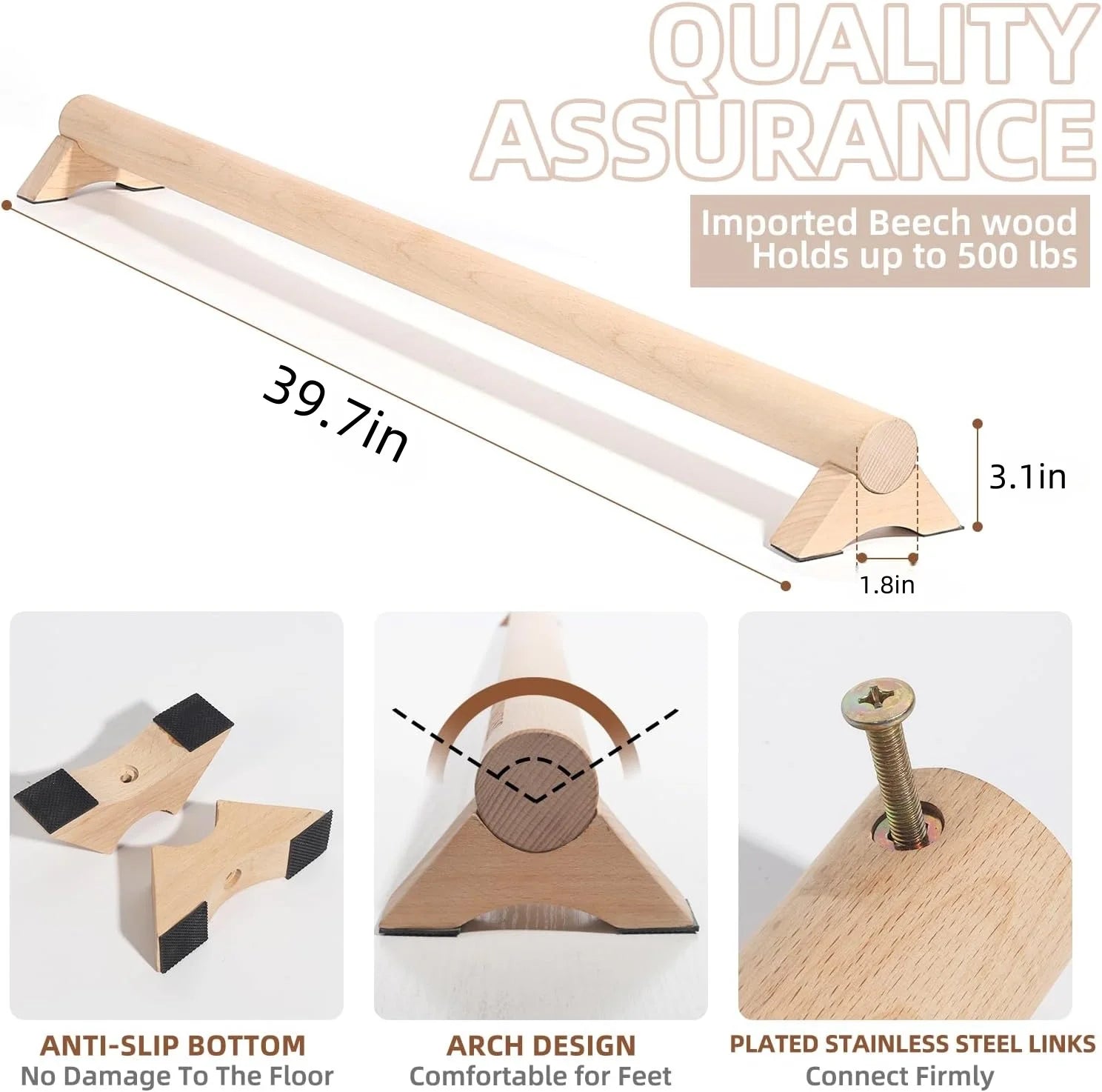 Wooden Balance Beam Home Gymnastics Balance Wood Adult Balance Exercise Beam Wooden Russian Jerk Frame - Sun Studio