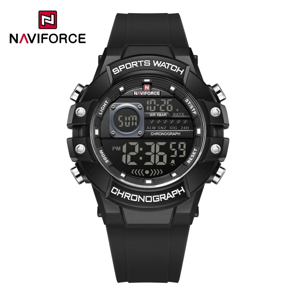NAVIFORCE Men's Watches Multifunctional Gas phase Digital Display Silicone Strap Screen Boy's Electronic Sports Male Clock Gift