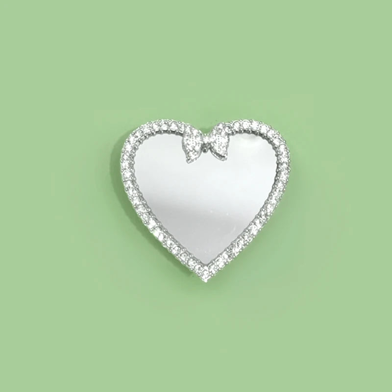 Korean Cute Heart Flower Mirror Griptok Bracket For iPhone 15 14 Samsung Universal Phone Accessories Phone Holder Grip Tok Stand - Sun Studio
