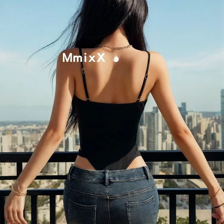 Sexy Hollow out Design Slim Fit  Swimsuit Women's Strapl Top Pure Color Svel Commute Sle Summer Thin Poly... - Sun Studio