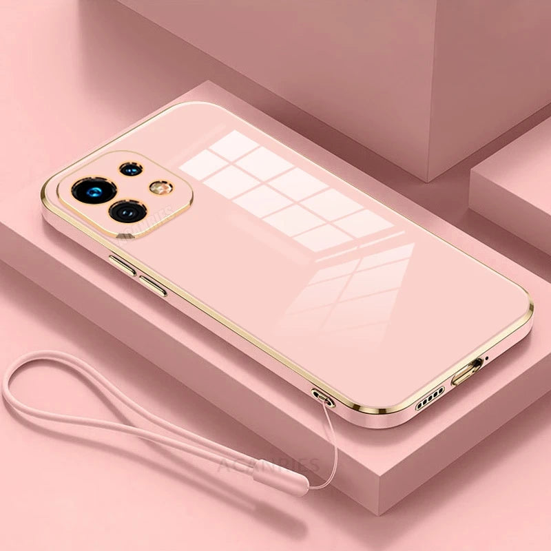 Xiaomi11lite Luxury Plating Silicone Case On For Xiaomi Mi 11 Lite 5g Ne Mi11lite 4g Lanyard Shockproof Back Cover Mi11t 11t Pro - Sun Studio