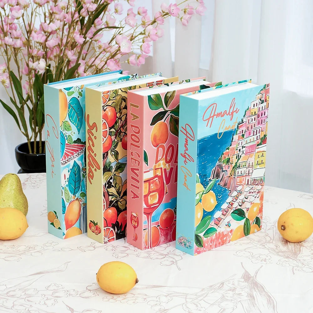 Colorful Travel Series Fake Books For Home Decor Coffee Table Ornaments Fashion Decoration Books for Living Room Amalfi Italy - Sun Studio