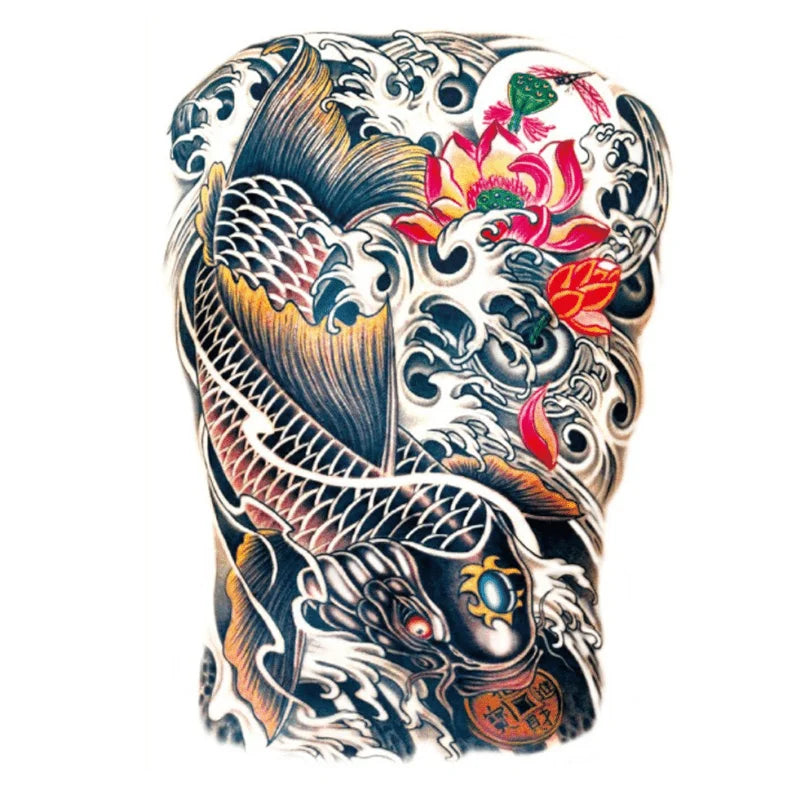 Temporary Large Back Tattoo Sticker Waterproof Cool Art FakeTattoo Sticker - Sun Studio