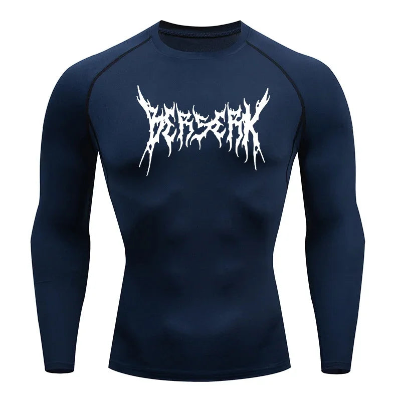 Fitness Workout Rash Guard für Männer athletische schnell trocknende Kompressionsshirts Berserk Druck T-Shirts Tops Unterhemden Baselayers
