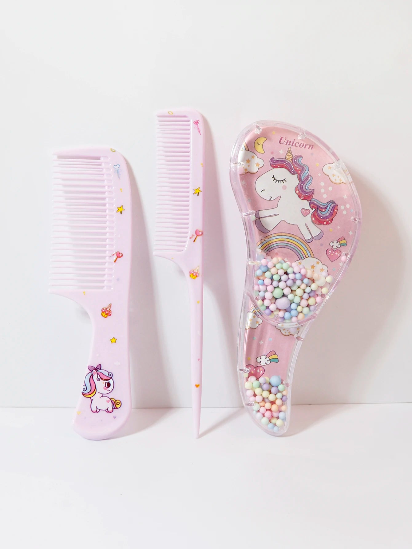 3pcs cartoon comb set, wet and dry dual-use, hair styling, suitable for any hair texture, gift set, special for real hair wigs - Sun Studio