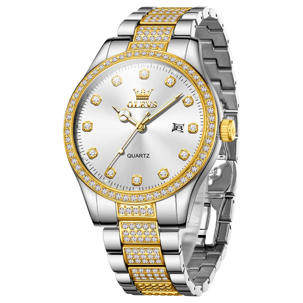 OLEVS New Fashion Mens Watches Top Brand Luxury Quartz Wrist Watch Man Sport Stainless Steel Watch for Men Reloj Hombre 2025 - Sun Studio