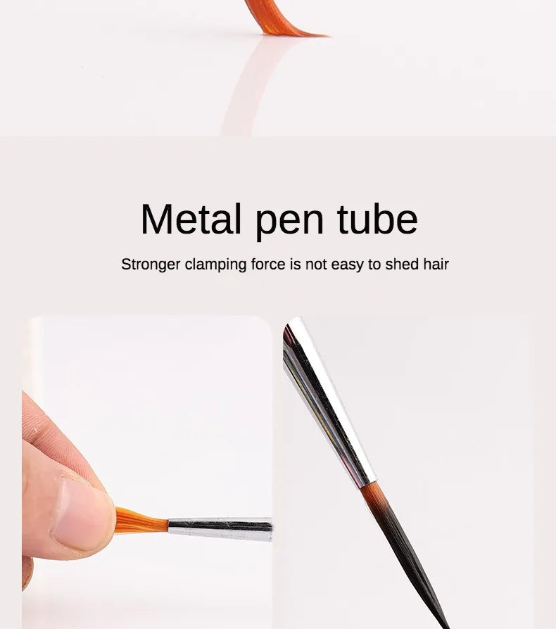 Artist Paint Brush 6 Pcs Set Thin Pen Extra Long Fine Point Liner Tip #000#00#0#1#2#3, Scale Models Nail Acrylic Oil Watercolor - Sun Studio