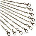 10 Strands Antique Bronze Chain, Iron Wire Chain with Lobster Clasp Chain Necklace for Pocket Watches Design Necklace - Sun Studio