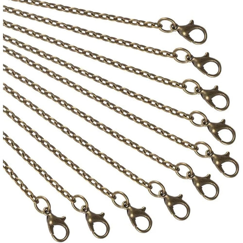 10 Strands Antique Bronze Chain, Iron Wire Chain with Lobster Clasp Chain Necklace for Pocket Watches Design Necklace - Sun Studio