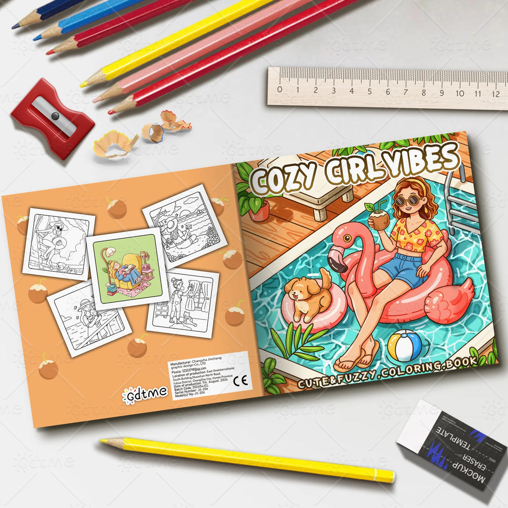 COZY CIRL VIBES Coloring Book for Adults Featuring Cute Cozy Daily Activities for Relaxation (Cozy Spaces Coloring) - Sun Studio