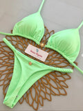2026 Women's Bikini Swimsuit Women's Split Solid Color Lace-up Sexy Swimsuit 2-piece Set Micro Swimwear - Sun Studio