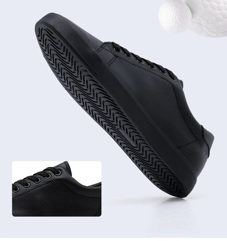 Spring Summer Flat Mens Casual Shoes Soft Pure Black Fashion Male Footwear Cool Young Man Street Style Comfortable - Sun Studio