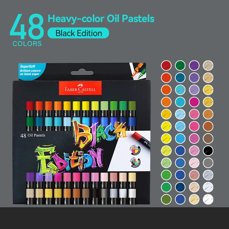 Faber-Castell Soft Oil Pastel Set 24/36/48 Vibrant Colors Creamy Texture Bullet Head Chalk for Artist Painting Drawing Beginners