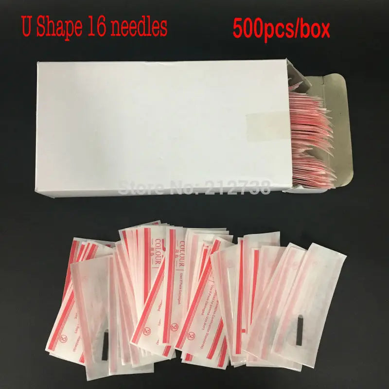 0.2mm U-Shape 16 Pin Microblading Needle Eyebrow Tattoo Blade For Permanent Makeup Manual Pen 3D Eyebrow Embroidery - Sun Studio