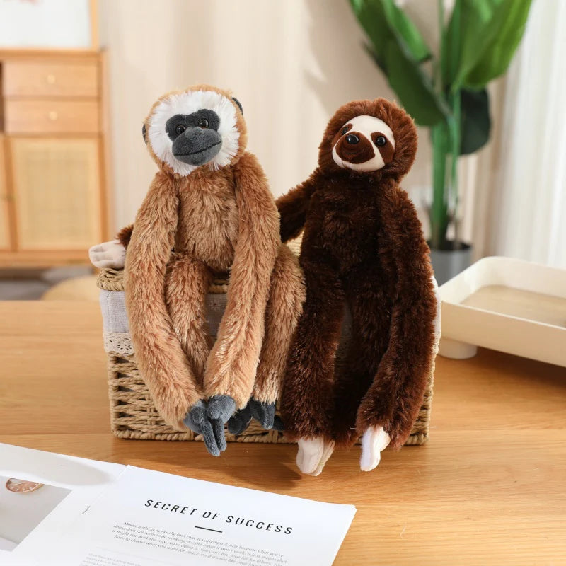 Cartoon Punch Monkey Plush Doll Brown Chimpanze Mom And Black Monkey Baby Together Animal Stuffed Doll Home Decor Gift For Kids - Sun Studio