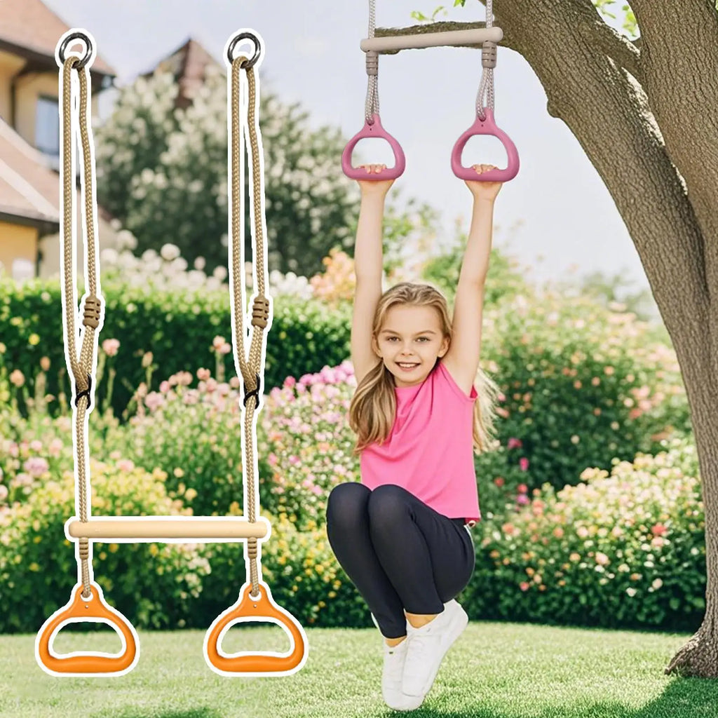 Trapeze Swing Bar Playground Equipment Rings Bar Ergonomic Sensory Game Easy installation For Children Indoor Playtime Backyard - Sun Studio