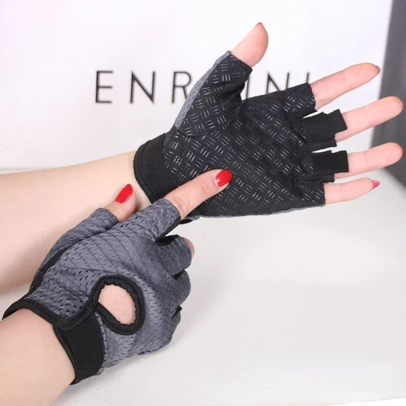 Gym Fitness Gloves For Women, Breathable Half Finger Anti-Slip Gloves For Bicycle Cycling Weight Lifting Yoga - Sun Studio