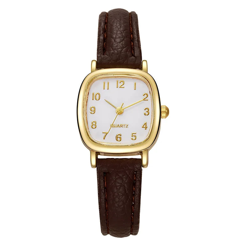 Square Belt Literary Retro Women's Watch Korean Fashion Quartz Watches Versatile Daily Wristwatches Simple Luxury Reloj 시계 - Sun Studio