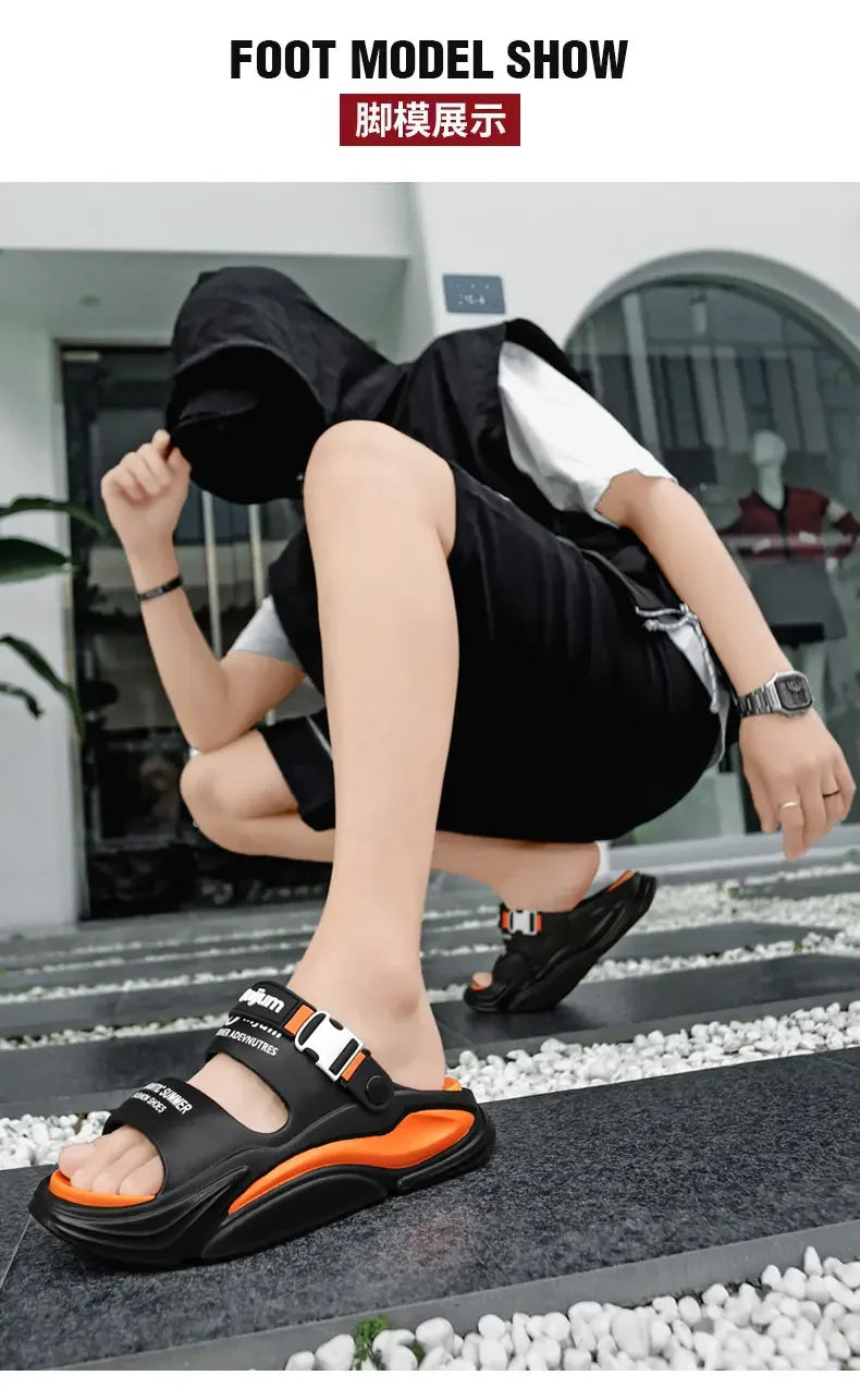 Men Summer Comfortable Beach Sandals Male Outdoor Flip Flops Thick Soft Clogs Casual Man Water Garden Shoes Women Beach Slippers - Sun Studio