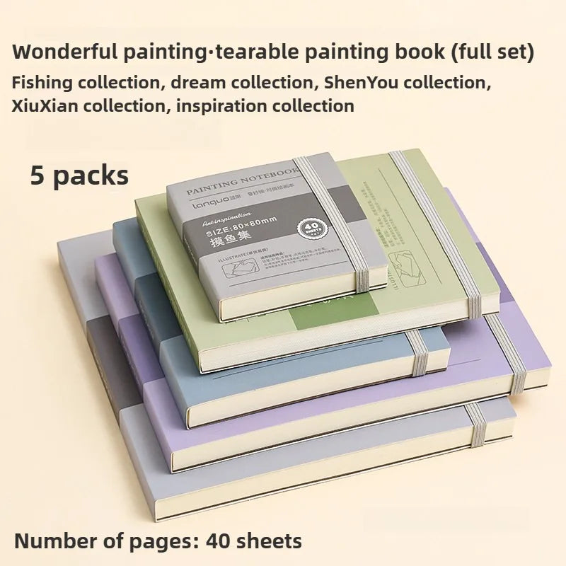 LANGUO Portable 300G Thick Cotton Watercolor Tearable Book Coated Paper Medium Rough Texture Album Sketchbooks School Stationery