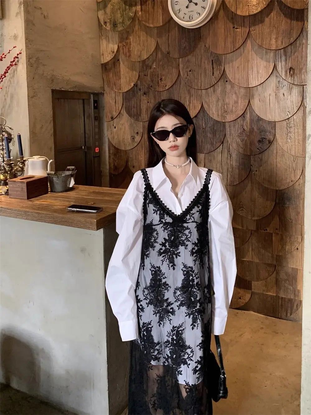 Solid Dresses Women Summer Girls Embroidery Lace Designed Korean Style Layering Streetwear Prevalent Attractive Leisure Trendy - Sun Studio
