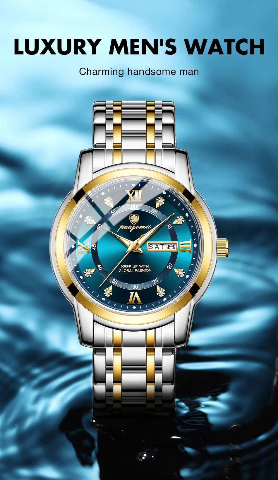 PAAZOMU Classic Casual Quartz Watch Men Women Waterproof Luminous Dial Business Dress Wristwatch Comfortable Watches Male+Box - Sun Studio