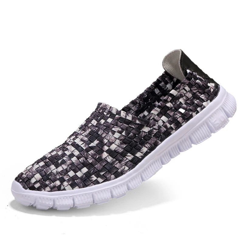 STRONGSHEN Men Shoes Summer Breathable Women Handmade Woven Shoes Couple Casual Flats Shallow Loafers Unisex Zapatos De Mujer - Sun Studio