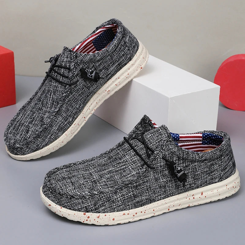 Men Casual Canvas Shoes Mens Loafers Breathable Slip on Flats Male Vulcanized Shoes Driving Shoes Plus Size 47 Walking Sneakers - Sun Studio