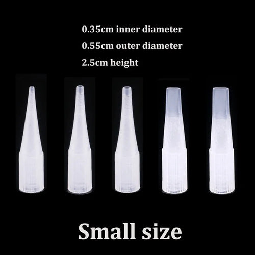 100p 1RL/3RL/5RL/5F/7F Individual Packed Eyebrow Tattoo Tip Permanent Makeup Machine Tattoo Needle Tip Tattoo Nozzle Needle Caps - Sun Studio
