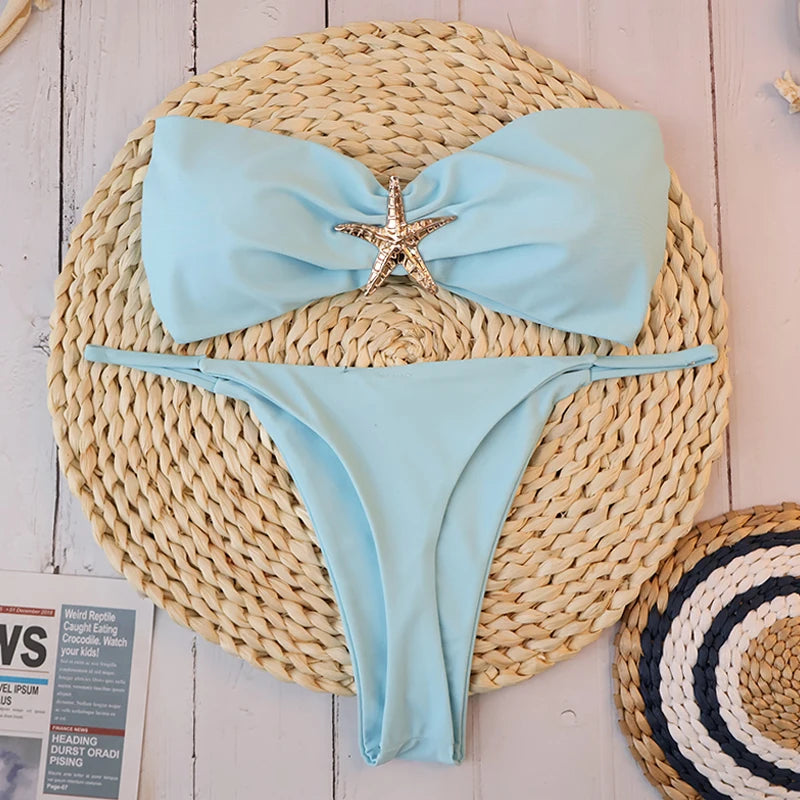 Push Up Bikinis 2025 Sexy Women Swimsuit Female Swimwear Micro Bikini Set Swimming Suit Beachwear Bandeau Brazilian Biquini - Sun Studio