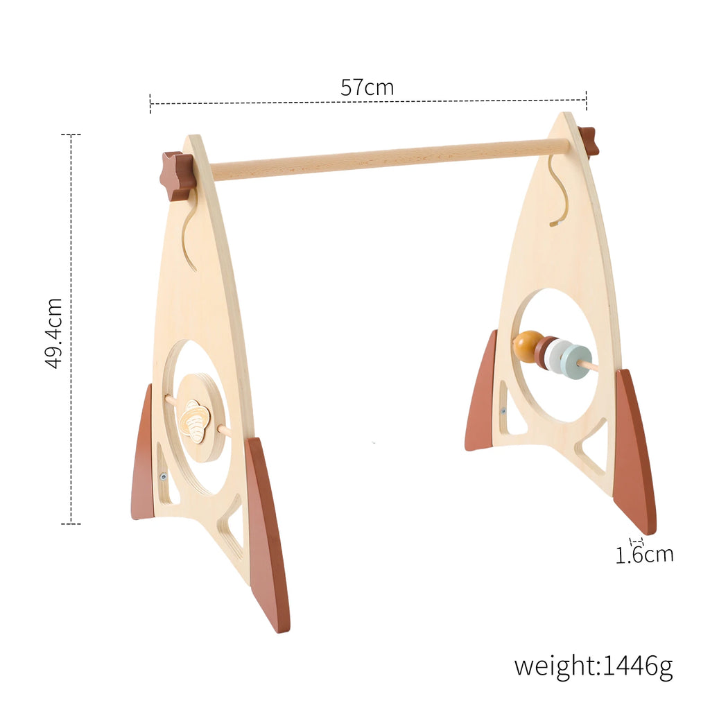 Foldable Baby Play Gym,0 Months Wooden Infant Activity Gym Hanging Toys Tool-Free Assembly Gym,Great for Newborn Development - Sun Studio