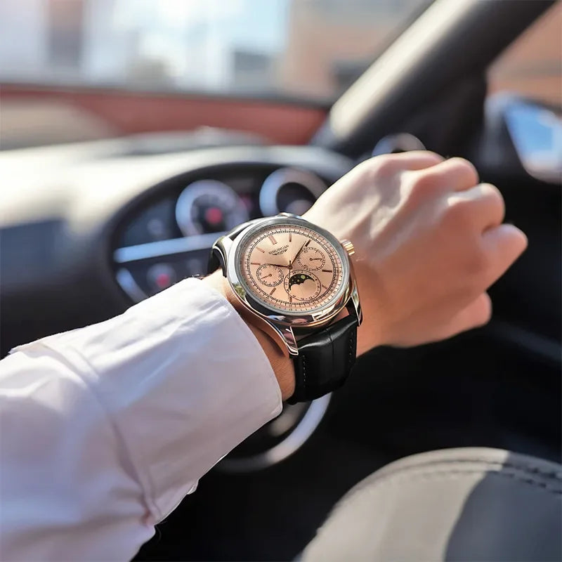 Top Brand Man Wristwatch Luxury Business Waterproof Men Watch For Men Quartz Clock Leather Men's Watches reloj+Box Men's Gift - Sun Studio