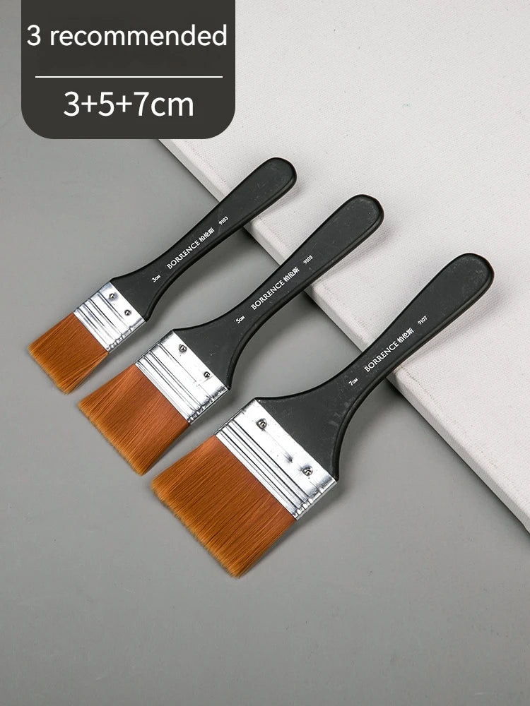 Borrence 1/2/3/5pcs Memory Nylon Paint Brushes Set for Acrylic Oil Drawing Watercolor Wooden Painting Brush Tools Art Supplies - Sun Studio